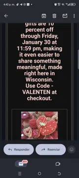 VALENTEN coupon verification screenshot