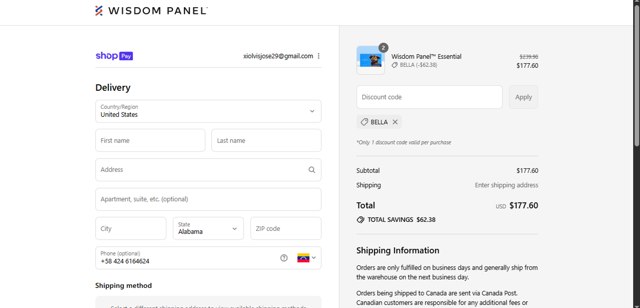 Wisdom Panel checkout page showing Wisdom Panel discount code box | Screenshot taken by SimplyCodes community member on Aug 11, 2025