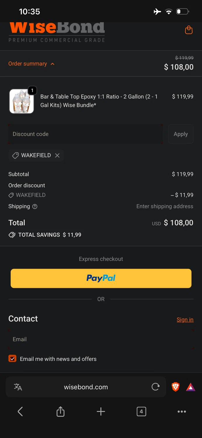 Wise Bond promo code screenshot showing code WAKEFIELD applied at Wise Bond checkout page. Uploaded by SimplyCodes community member TraxoGamer on Feb 2, 2026