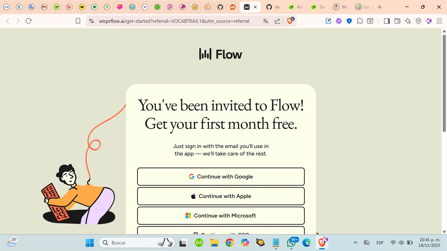 Wispr Flow promo code screenshot showing code VOCABTRAIL1 applied at Wispr Flow checkout page. Uploaded by SimplyCodes community member cosita on Nov 19, 2025