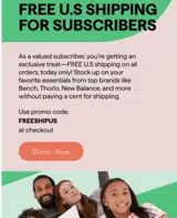 FREESHIPUS coupon verification screenshot