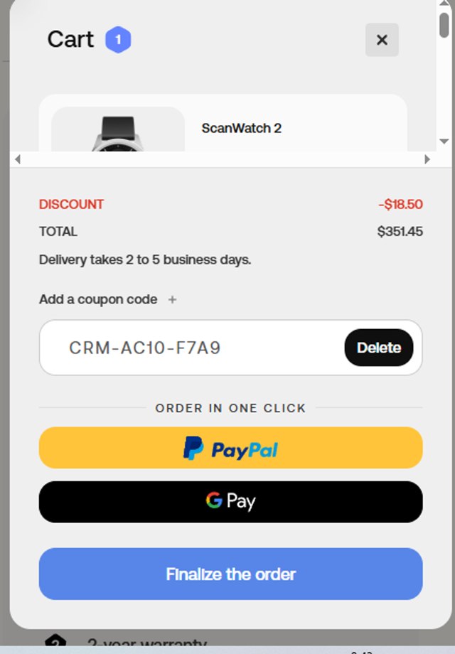 Withings checkout page showing Withings coupon code box | Screenshot taken by SimplyCodes community member on Jul 11, 2025