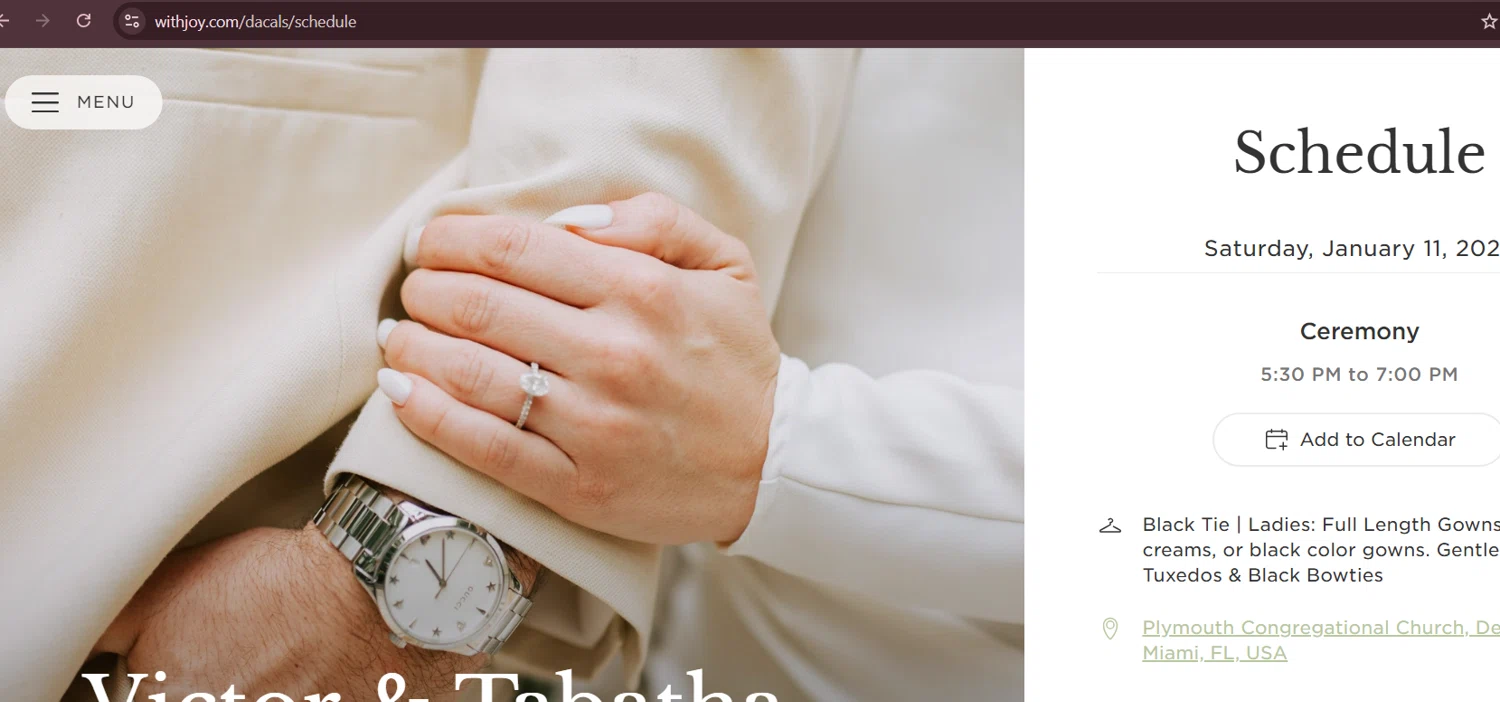 With Joy promo code screenshot showing code TabathaVictorWedding applied at With Joy checkout page. Uploaded by SimplyCodes community member lukeCallahannn on Feb 15, 2025
