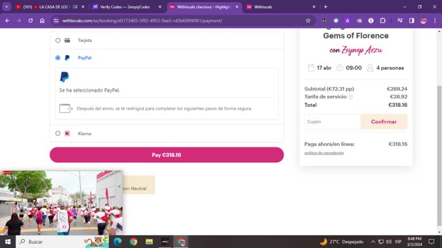 Withlocals checkout page showing Withlocals coupon code box | Screenshot taken by SimplyCodes community member on Mar 4, 2024