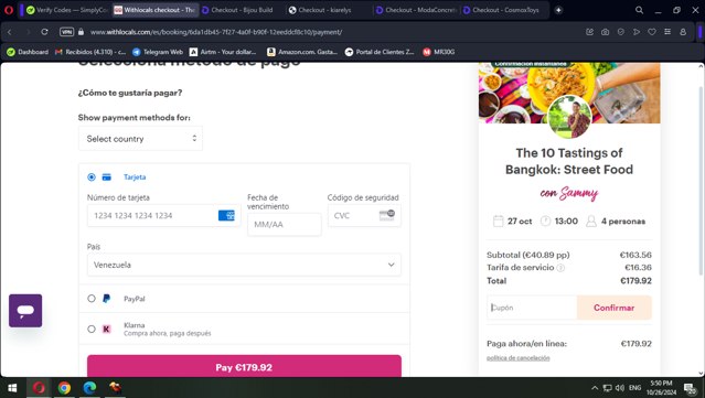 Withlocals checkout page showing Withlocals coupon code box | Screenshot taken by SimplyCodes community member on Oct 26, 2024
