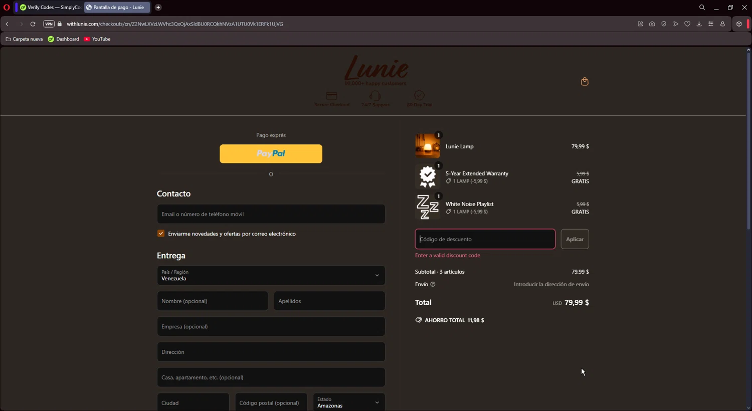Lunie promo code screenshot showing code JIMMYDOHENY applied at Lunie checkout page. Uploaded by SimplyCodes community member CoinMaestro864 on May 28, 2025