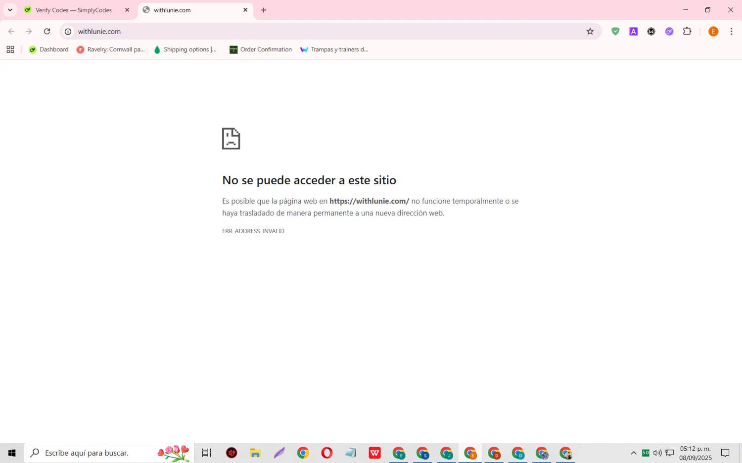 Lunie promo code screenshot showing code WELCOME10 applied at Lunie checkout page. Uploaded by SimplyCodes community member RewardFalcon3197 on Sep 8, 2025