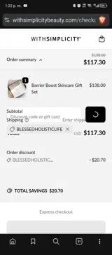 withSimplicity coupon verification screenshot