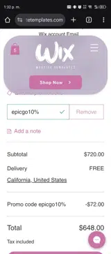 epicgo10% coupon verification screenshot