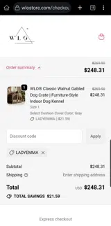 LADYEMMA coupon verification screenshot