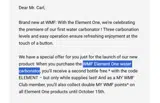ELEMENT coupon verification screenshot