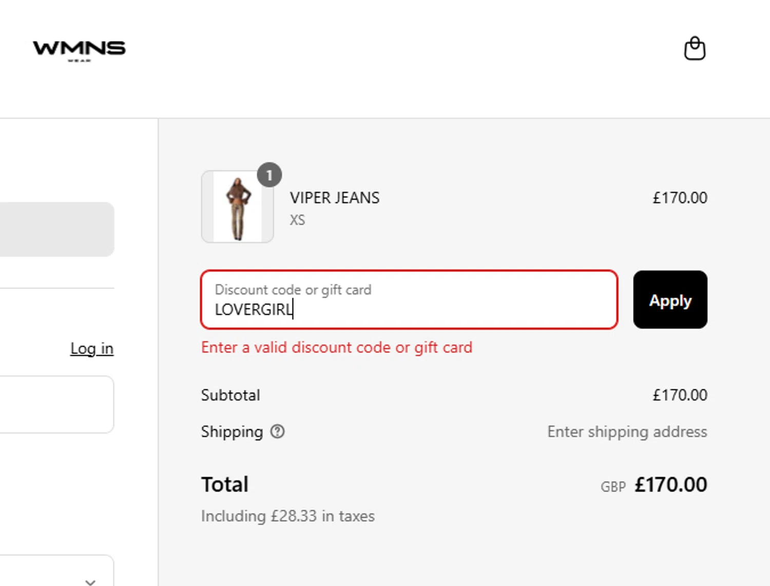 WMNS WEAR discount code screenshot showing code LOVERGIRL applied at WMNS WEAR checkout page. Uploaded by SimplyCodes community member MoneyFalcon5538 on Mar 15, 2025