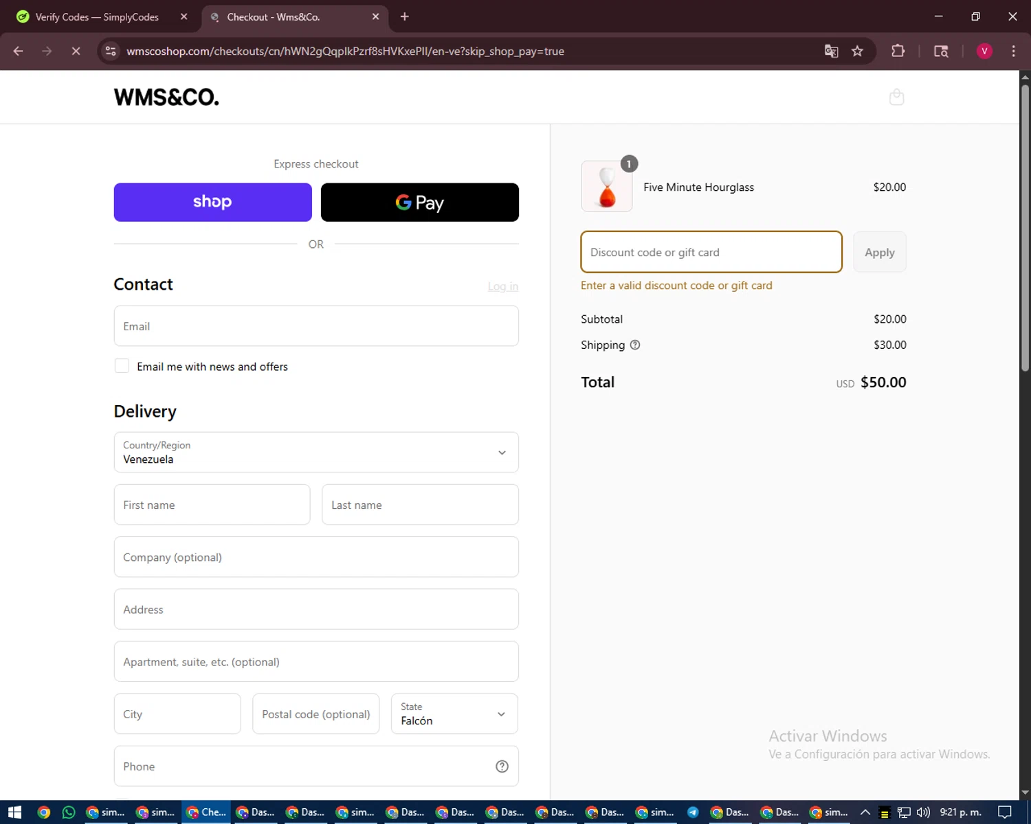 Wms&Co. promo code screenshot showing code planners10 applied at Wms&Co. checkout page. Uploaded by SimplyCodes community member ShieldEagle6102 on Sep 7, 2025