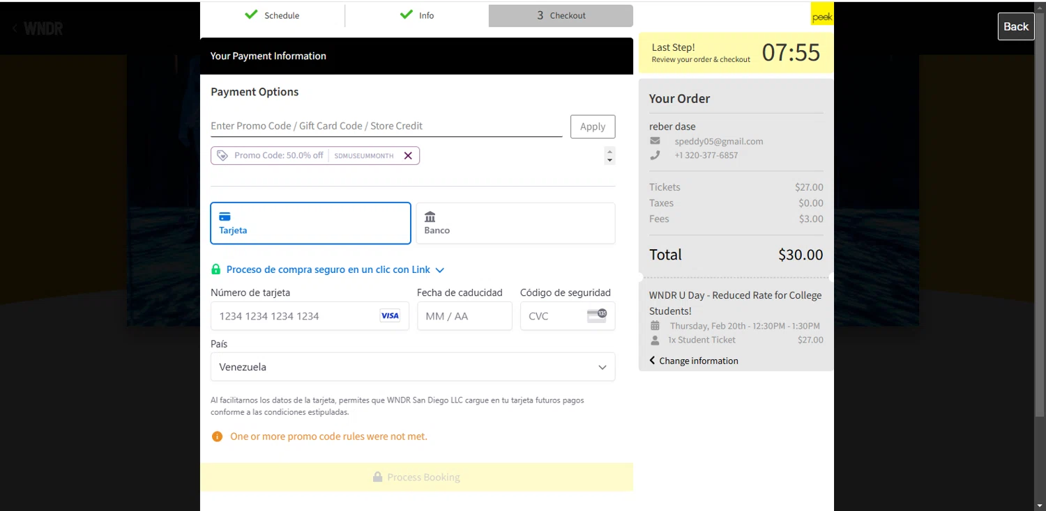 WNDR promo code screenshot showing code sdmuseummonth applied at WNDR checkout page. Uploaded by SimplyCodes community member dimitriv on Feb 18, 2025
