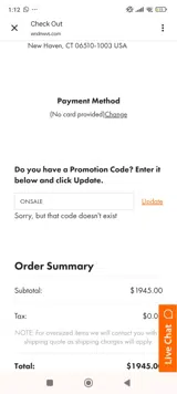 ONSALE coupon verification screenshot