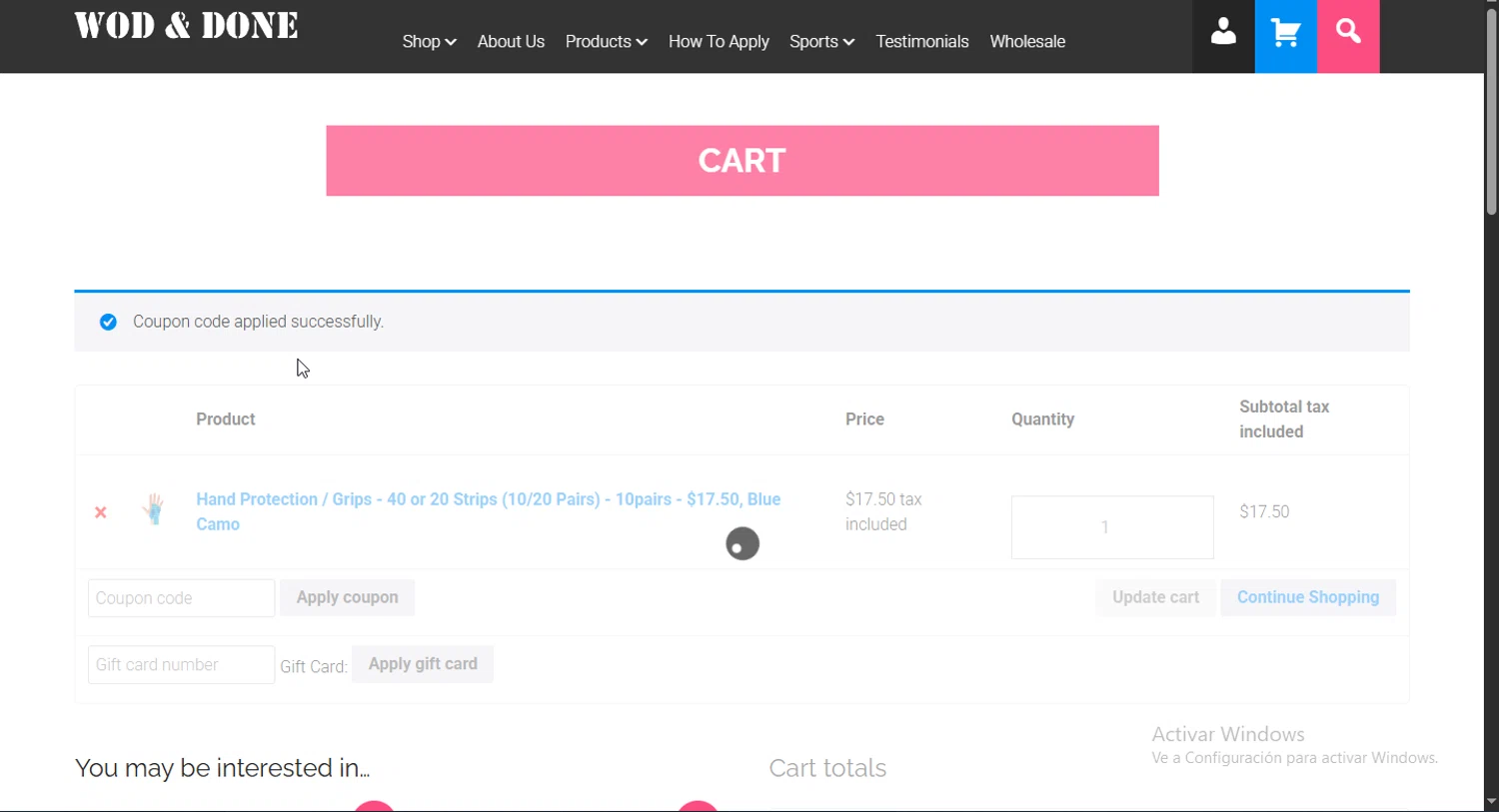 Wod & Done coupon code screenshot showing code Janyce10 applied at Wod & Done checkout page. Uploaded by SimplyCodes community member Jsjsjsjsjsjsjs on Apr 9, 2025