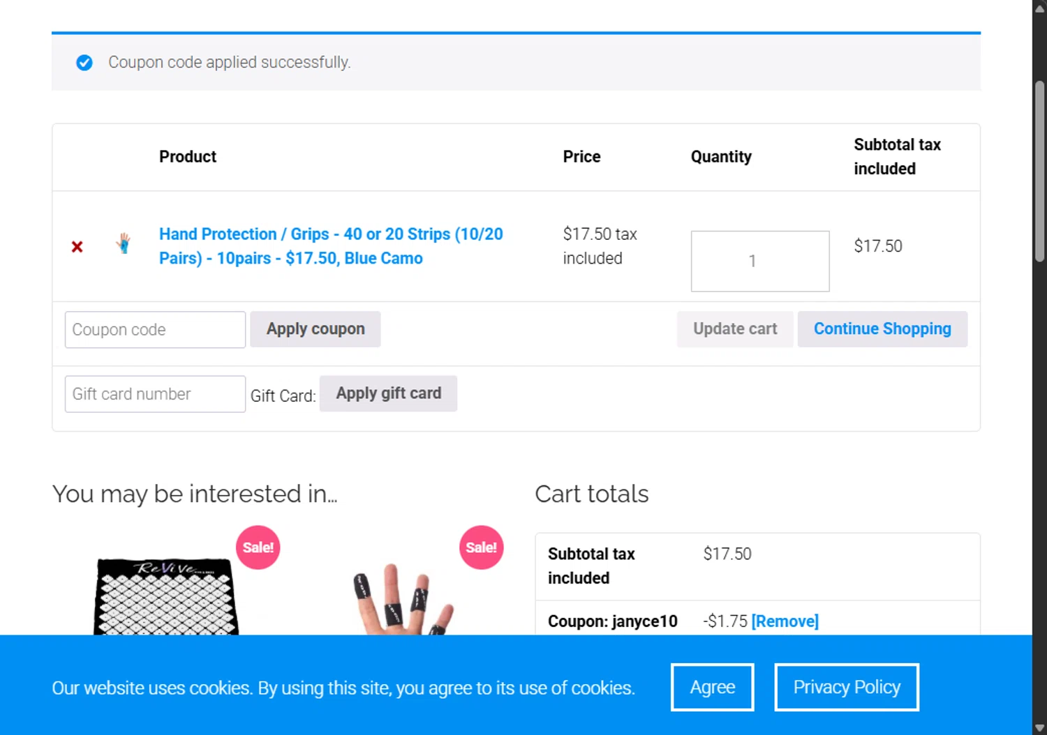 Wod & Done coupon code screenshot showing code Janyce10 applied at Wod & Done checkout page. Uploaded by SimplyCodes community member Santi_ago on Nov 25, 2025