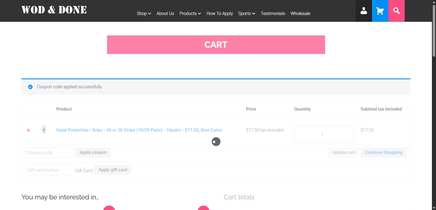 Wod & Done coupon code screenshot showing code Janyce10 applied at Wod & Done checkout page. Uploaded by SimplyCodes community member Tenmyoldy on Apr 9, 2025