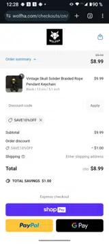 Save10%off coupon verification screenshot