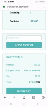 bicoo coupon verification screenshot