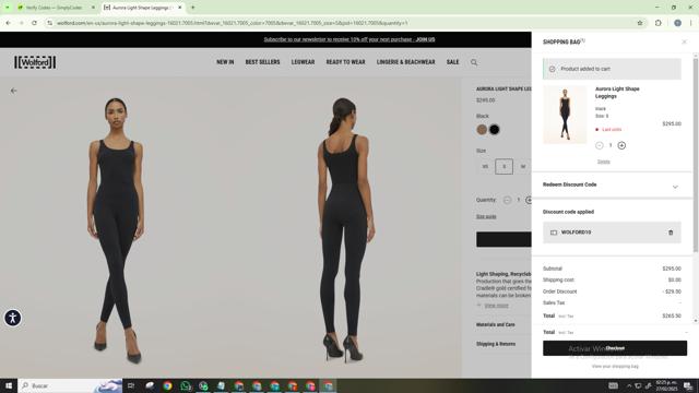 Wolford checkout page showing Wolford discount code box | Screenshot taken by SimplyCodes community member on Feb 27, 2025