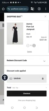 Save40 coupon verification screenshot