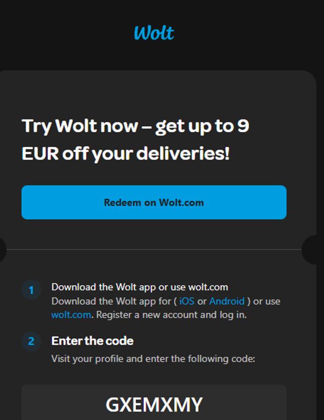 Wolt checkout page showing Wolt promo code box | Screenshot taken by SimplyCodes community member on Sep 10, 2025