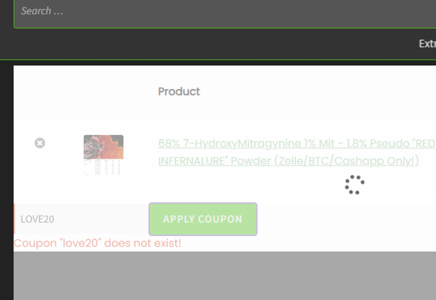 Wonderland Gardens coupon code screenshot showing code LOVE20 applied at Wonderland Gardens checkout page. Uploaded by SimplyCodes community member ScanGenius949 on Mar 4, 2025