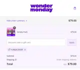 Wonder Monday coupon verification screenshot