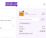 Wonder Monday coupon verification screenshot