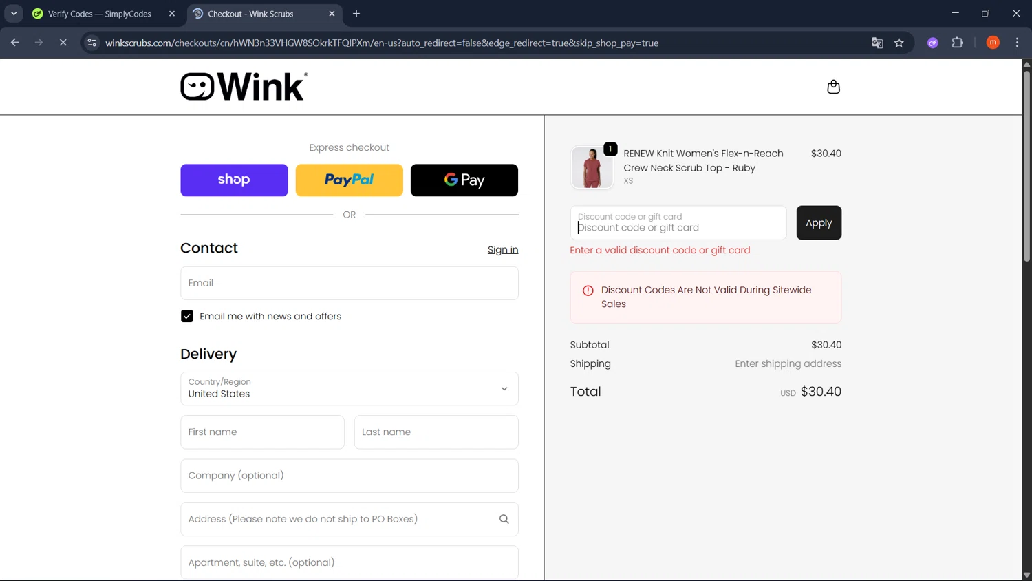 WonderWink promo code screenshot showing code iikia10 applied at WonderWink checkout page. Uploaded by SimplyCodes community member PromoMonarch895 on Oct 6, 2025