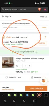 SUMMER26 coupon verification screenshot