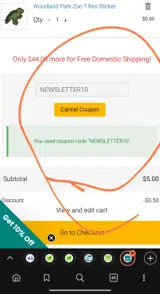 Woodland Park Zoo coupon verification screenshot