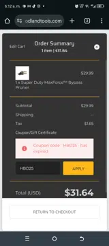 HBD25 coupon verification screenshot