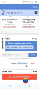 Graciebelle coupon verification screenshot