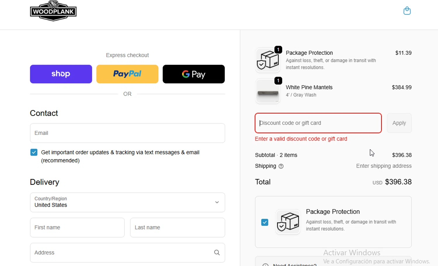 WoodPlank promo code screenshot showing code NY2026 applied at WoodPlank checkout page. Uploaded by SimplyCodes community member WonderW on Jan 28, 2026
