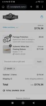 SAVE5 coupon verification screenshot