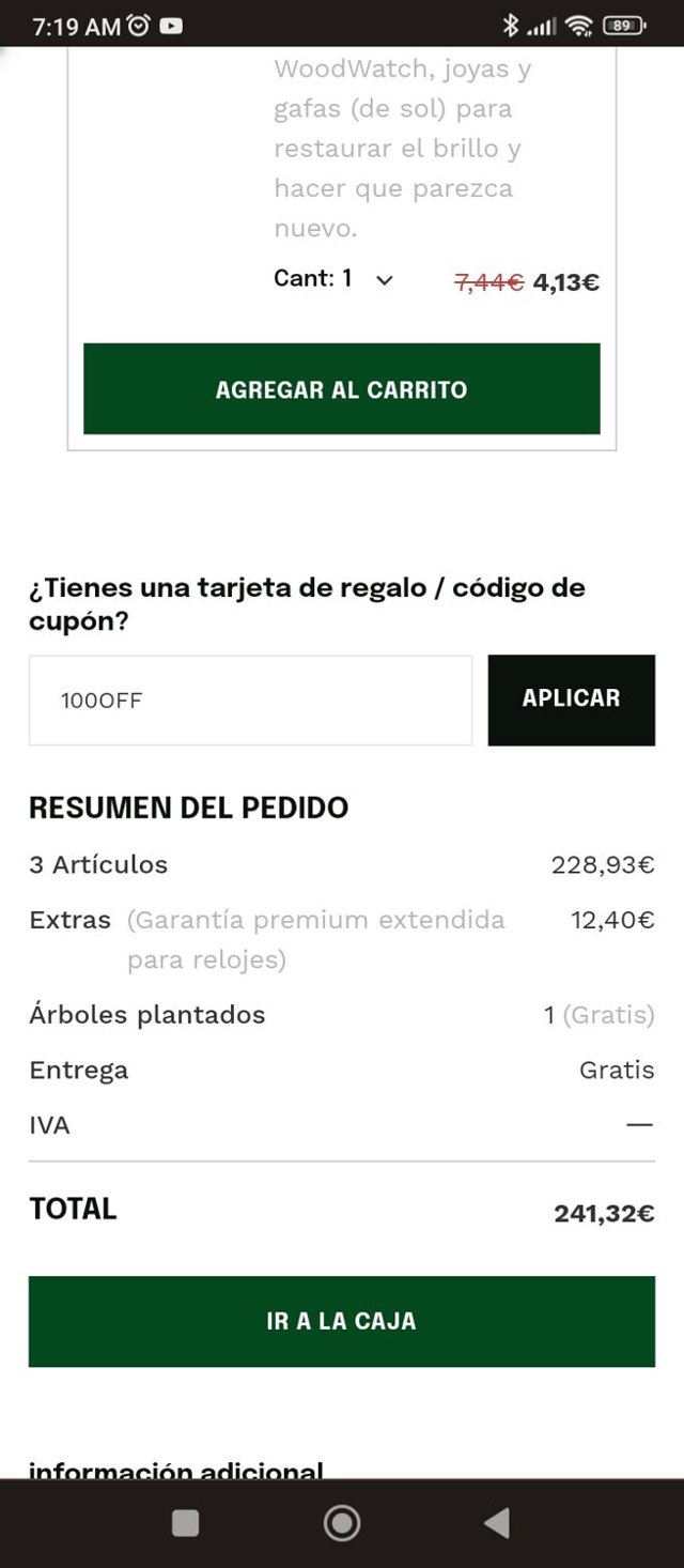 WoodWatch checkout page showing WoodWatch promo code box | Screenshot taken by SimplyCodes community member on Mar 13, 2025