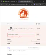 Woof Creek coupon verification screenshot