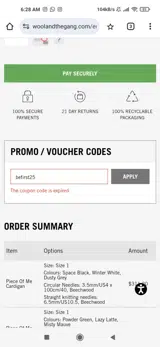 befirst25 coupon verification screenshot