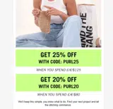 PURL25 coupon verification screenshot