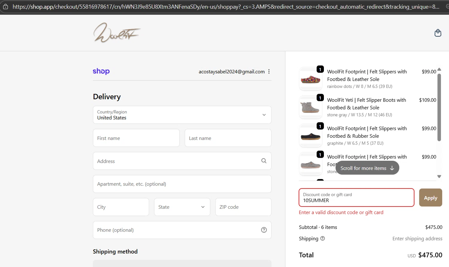 WoolFit promo code screenshot showing code 10SUMMER applied at WoolFit checkout page. Uploaded by SimplyCodes community member JasnibelEgu on Sep 23, 2025