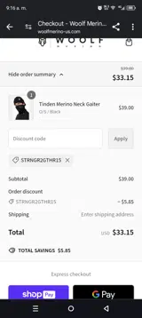 STRNGR2GTHR15 coupon verification screenshot