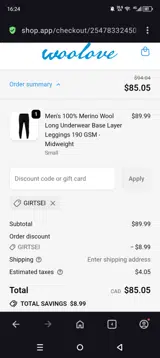girtsei coupon verification screenshot