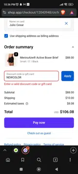 NEWCOLOR coupon verification screenshot