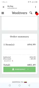 Ready10 coupon verification screenshot