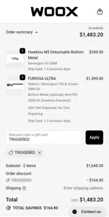TRIGGERED coupon verification screenshot