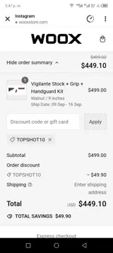 Topshot10 coupon verification screenshot