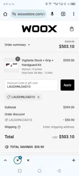 LAUGHNLOAD10 coupon verification screenshot