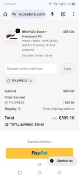 TRUEWEST coupon verification screenshot